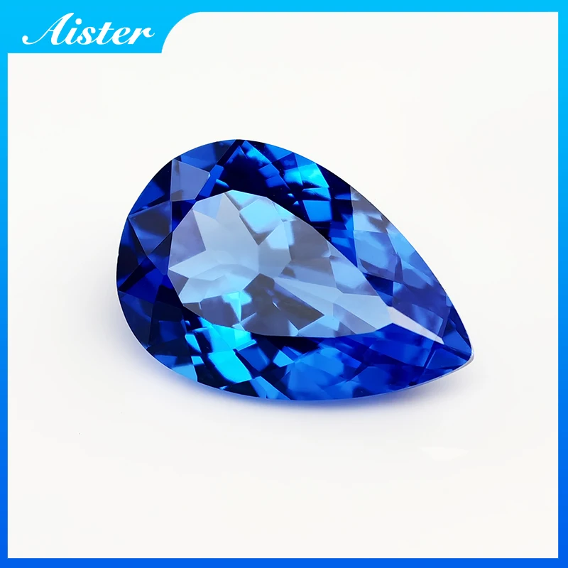 NEW Pear Shape Blue Cobalt Spinel Loose Gemstone Diamond for Jewelry Making