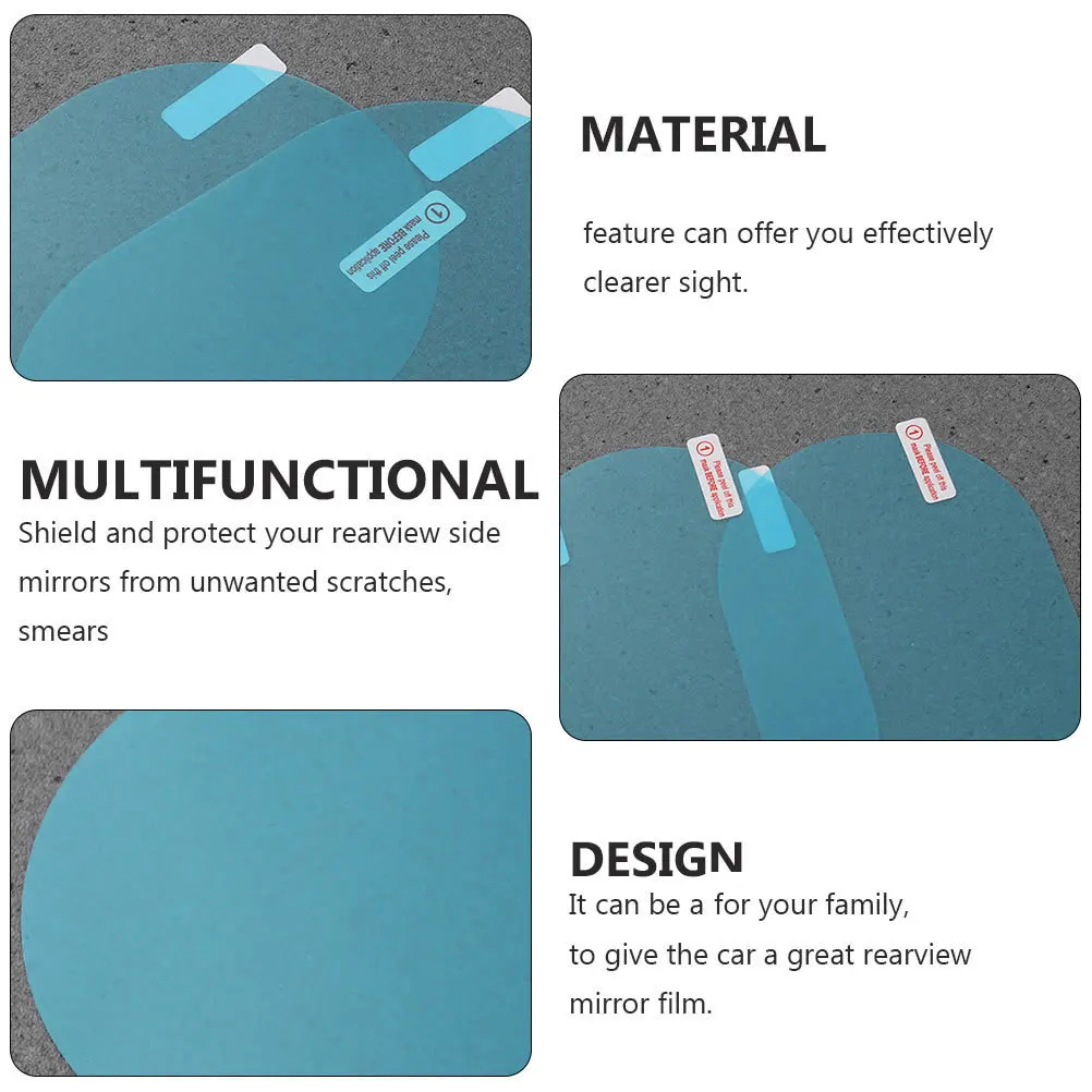 

4Pairs Waterproof Anti-Fog Rainproof Rearview Mirror Film Anti-Glare Scratch Protector Sticker Car Rearview Mirror Protective