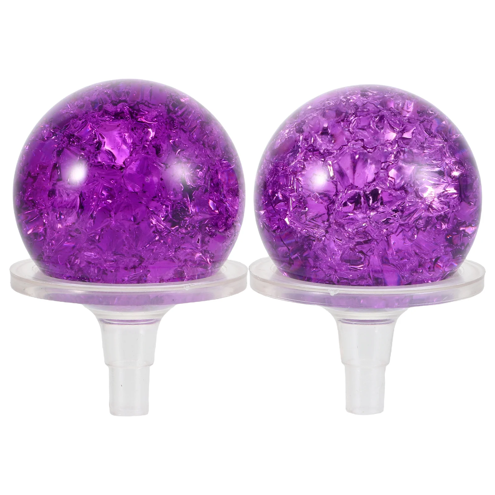 

2Sets Crystal Glass Ball with Cracked Design for Tabletop Waterfall Fountain Aquarium Rockery DIY Decorative Spheres Set