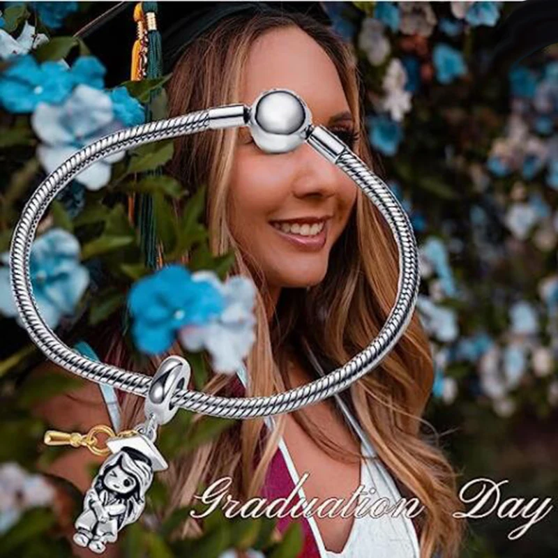 2023 New Graduation Girl Pendant Charm Beads Fit Pandora Bracelet Graduation gift