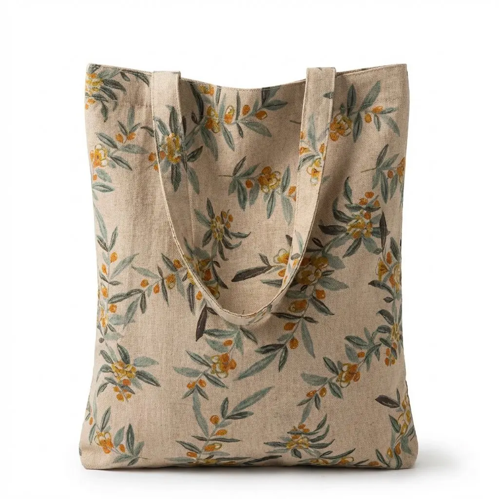 

Women's Vintage Kumquat Floral Print Canvas Tote Bag Casual Large Capacity Shoulder Bag for Daily Commute Shopping Travel