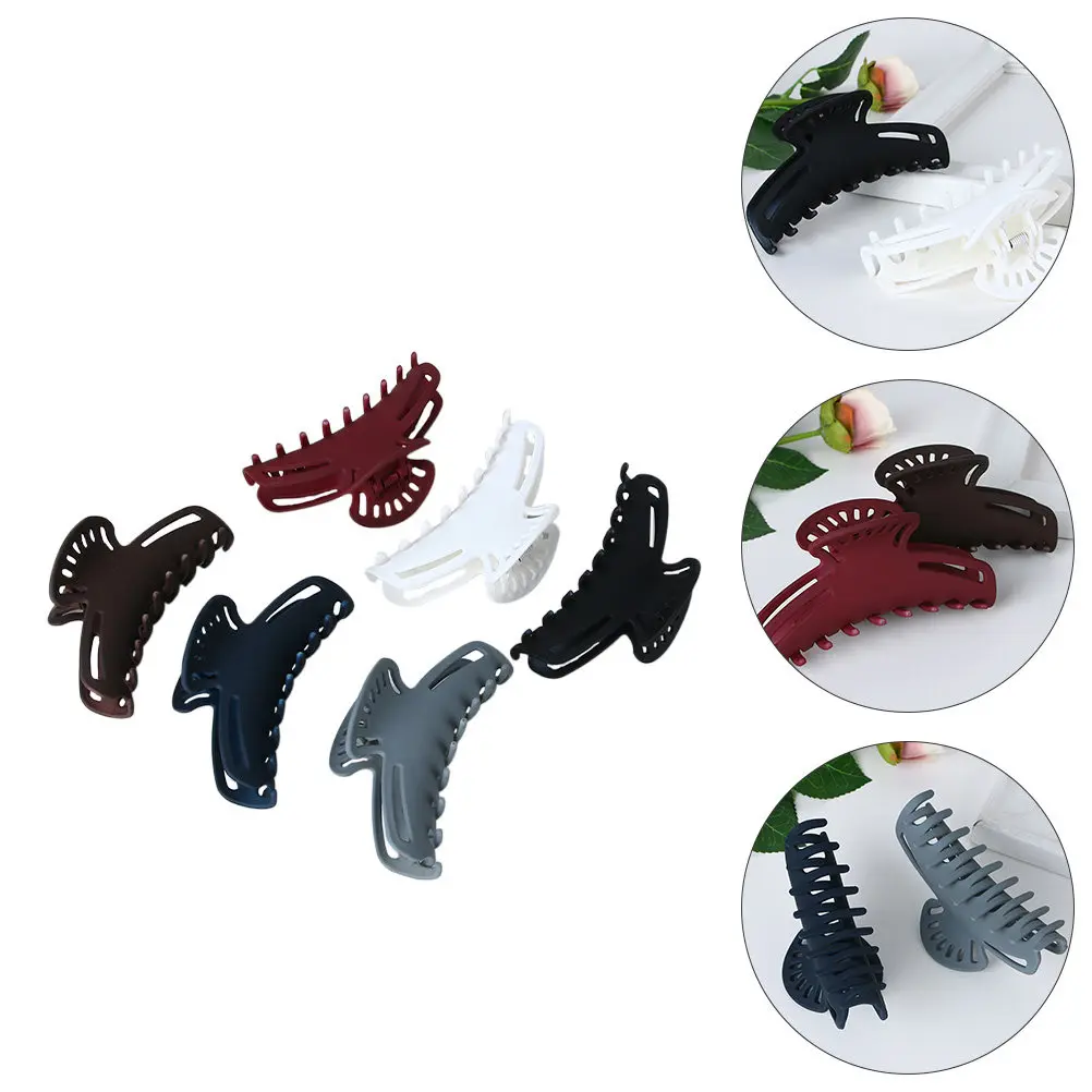 

6Pcs Plastic Hair Claw Clips Women Wear Resistant Teeth Design Holds Any Hair Type Thick Thin Curly Straight Perfect for Cooking