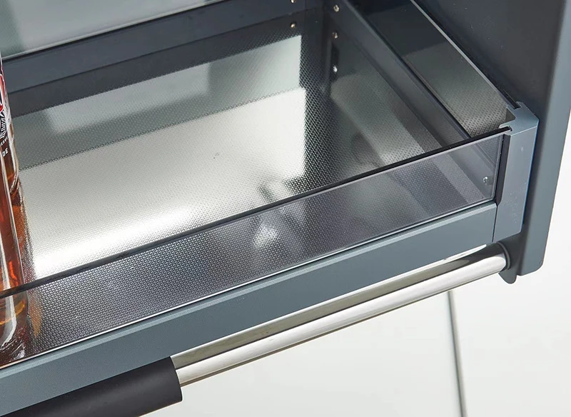 معدات المطبخ خزانة رافع المطبخ سلال سحب أسفل رفوف الألومنيوم رفع سلة التوابل #4