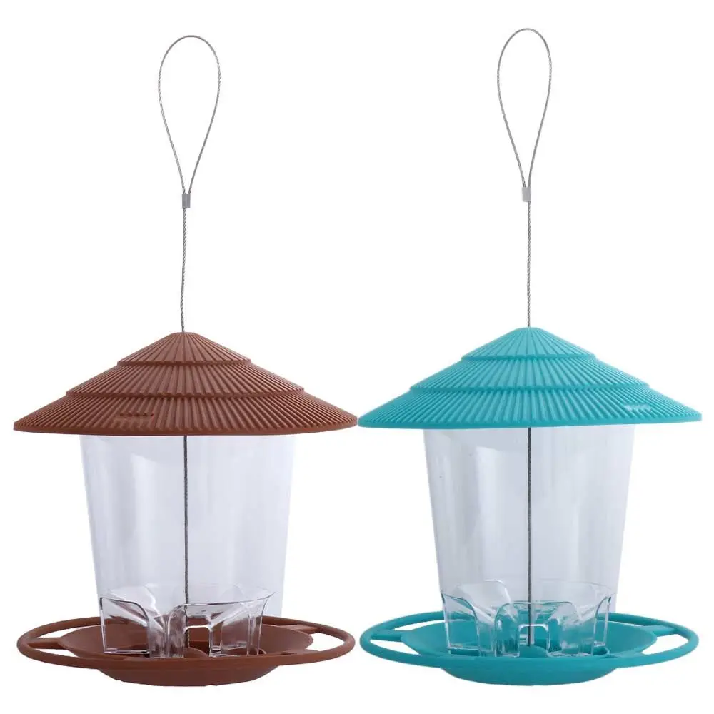 New Waterproof Gazebo Hanging Wild Bird Feeder Outdoor Container With Hang Rope Feeding House Type Bird Feeder Aves Decor