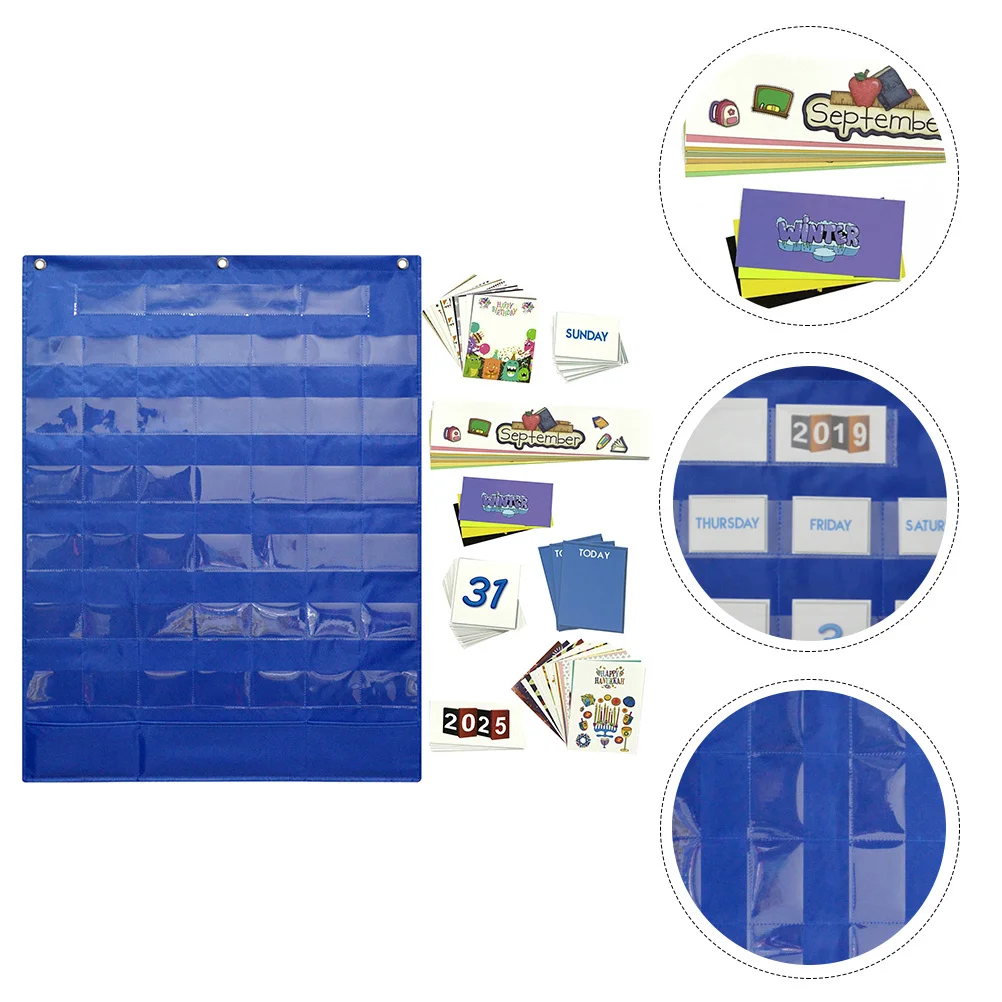 

1 set 1 Set Holiday Reminder Hanging Calendar Wall Door Decor Memo Storage Bag For Home Office Decorative Calendar Bag