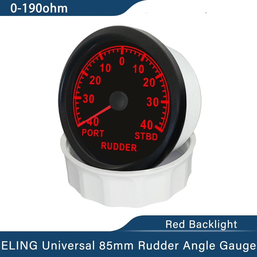 

ELING New Marine 85mm Waterproof Rudder Angle Indicator Gauge Signal 0-190ohm with Red Backlight 9-32V for Ship Boats Yacht