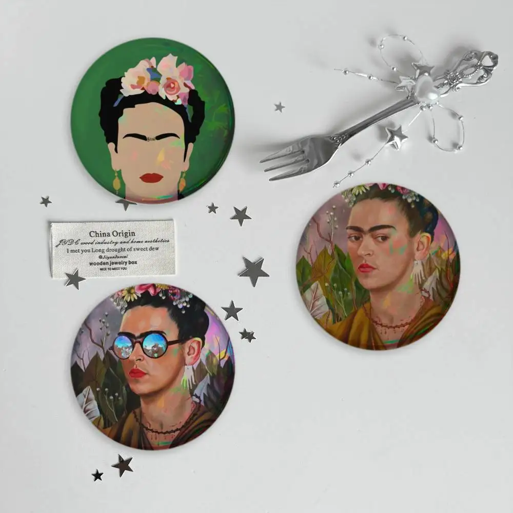 Artist iconic F-Frida K-Kahlo Brooches Cartoon Badge Pins Backpack Hat Accessories Friend Gift