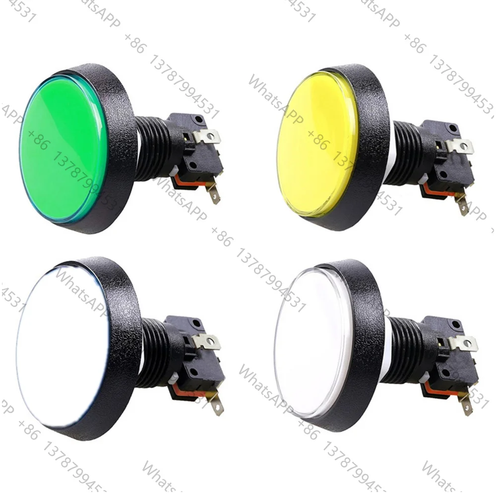 Arcade Button 5 Colors LED Light Lamp 60MM 45MM Big Round Arcade Video Game Player Push Button Switch