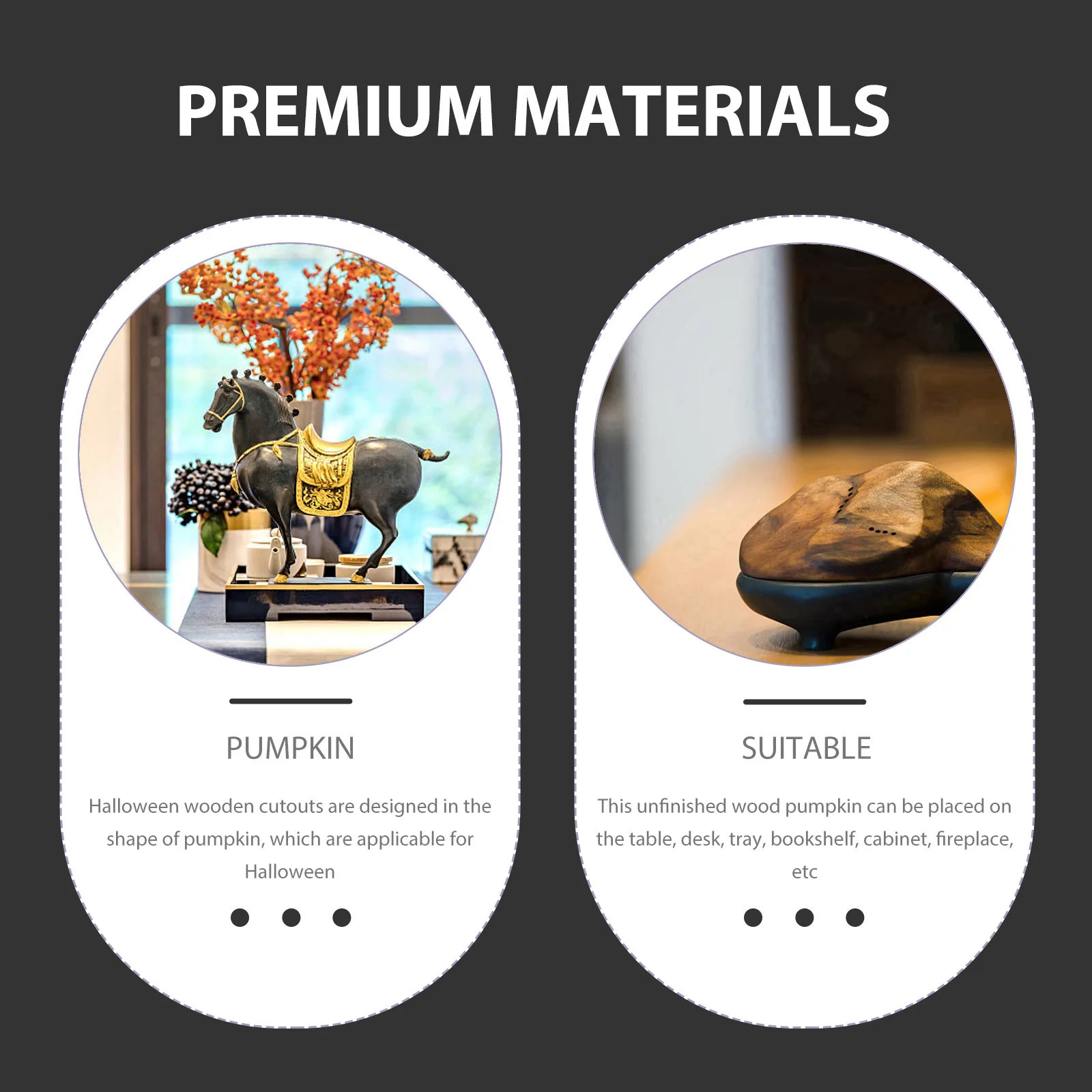 10 قطعة من حلي اليقطين الخشبية، قواطع غير مكتملة، ديكور طاولة الهالوين، لوازم حرفية، ديكور طاولة الهالوين