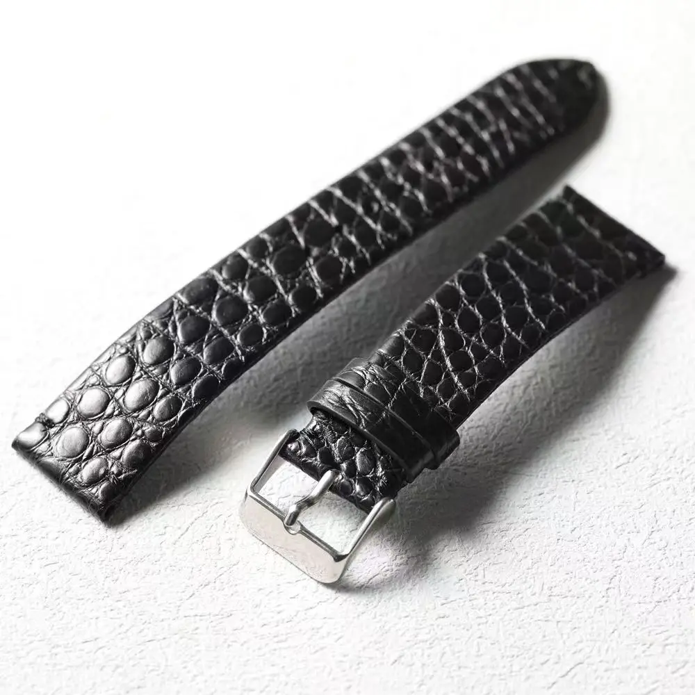 

Handmade ultra-thin genuine leather strap, crocodile leather quick release, soft brown black, 18 19 20 21 22MM men's watch chain