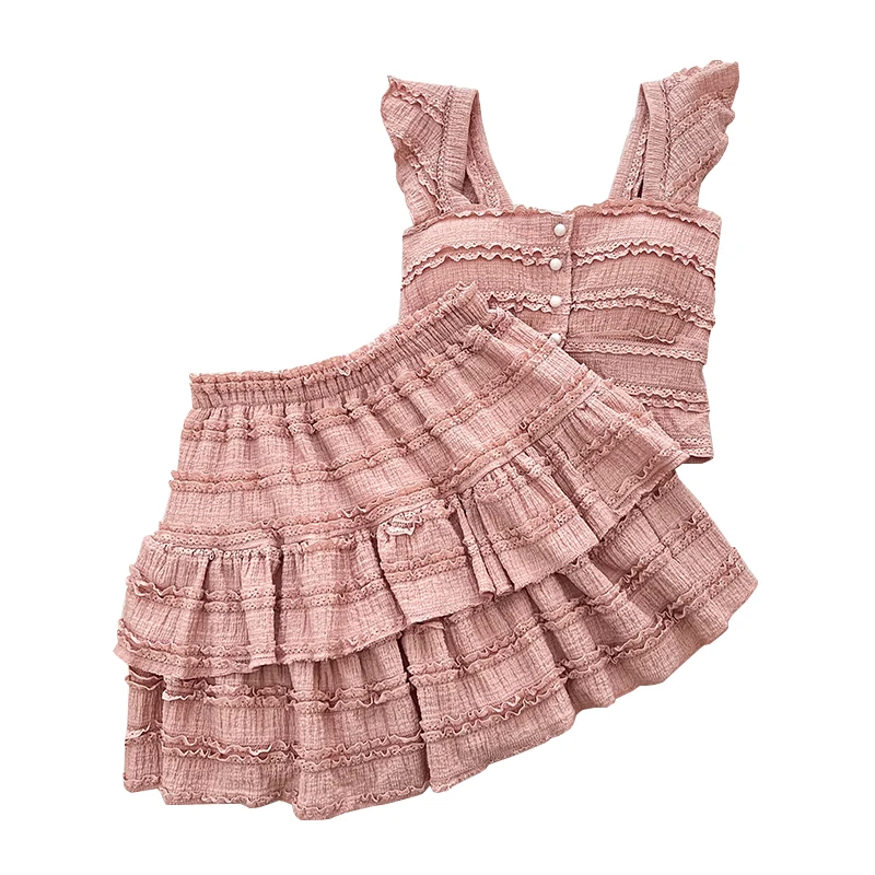 Dolce e versatile in legno con volant e cinturino, gilet, top a vita alta, gonna torta dimagrante, set ort, abito estivo da donna
