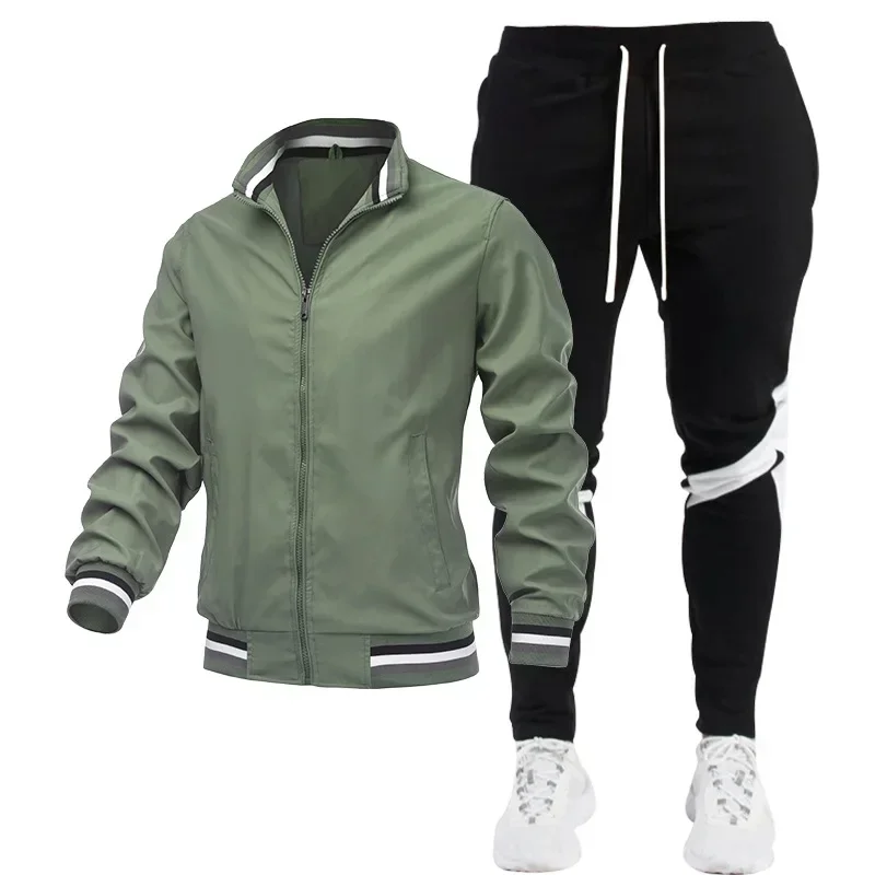 2023 Men\'s Tracksuit Sets Autumn Clothes Sportswear Two Piece Set Men Jacket Sweatpants Brand Clothing Male Sweatsuit Sport