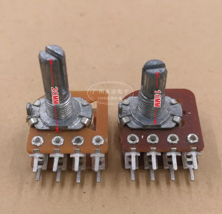 3 Piece WH148 dual B50K B100K 8Pin Speaker Audio Amplifier Volume Adjustment Potentiometer Handle Length 15/20MM