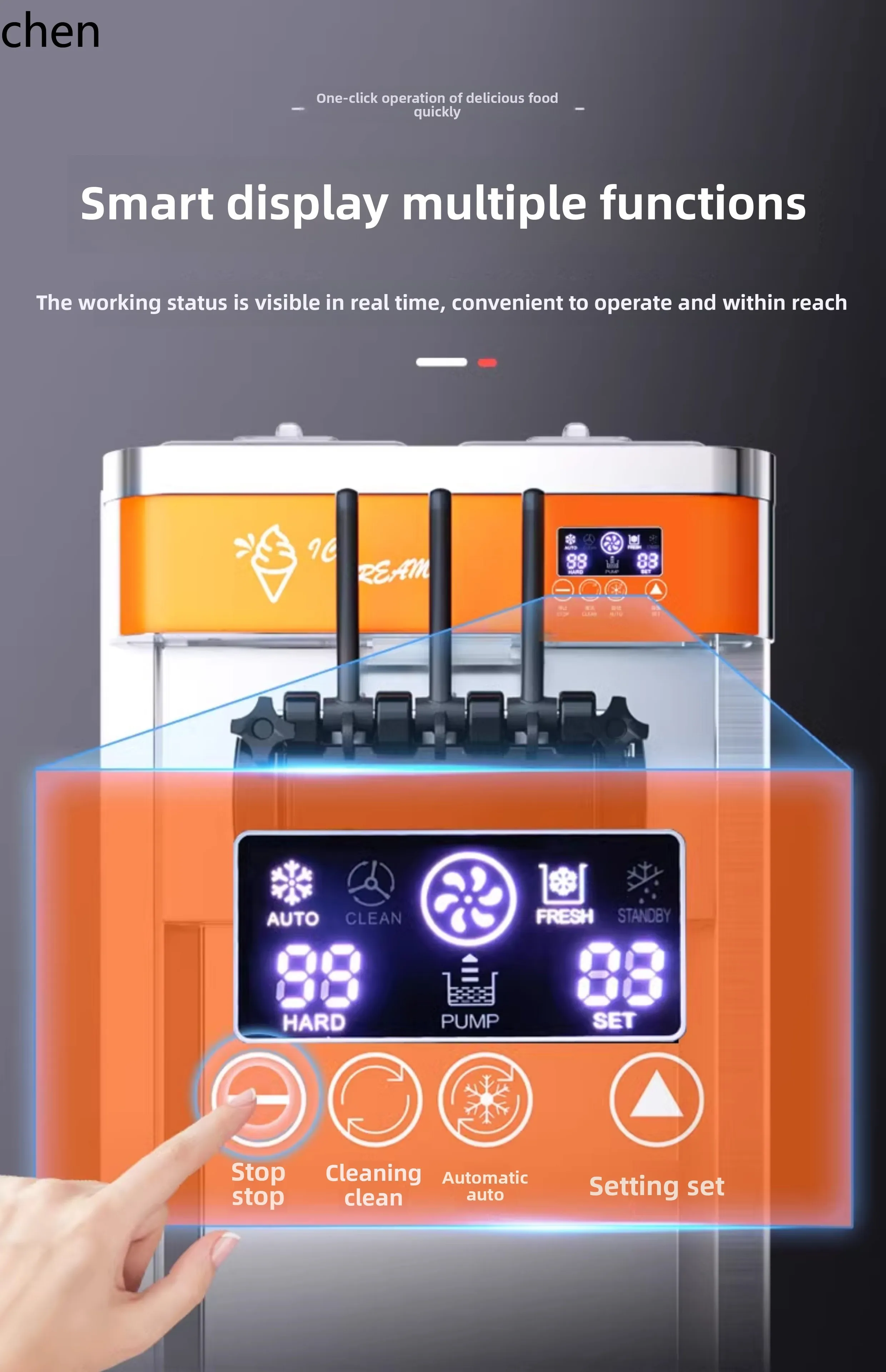 ZML ice cream machine commercial automatic soft ice cream machine desktop cone vertical ice cream machine