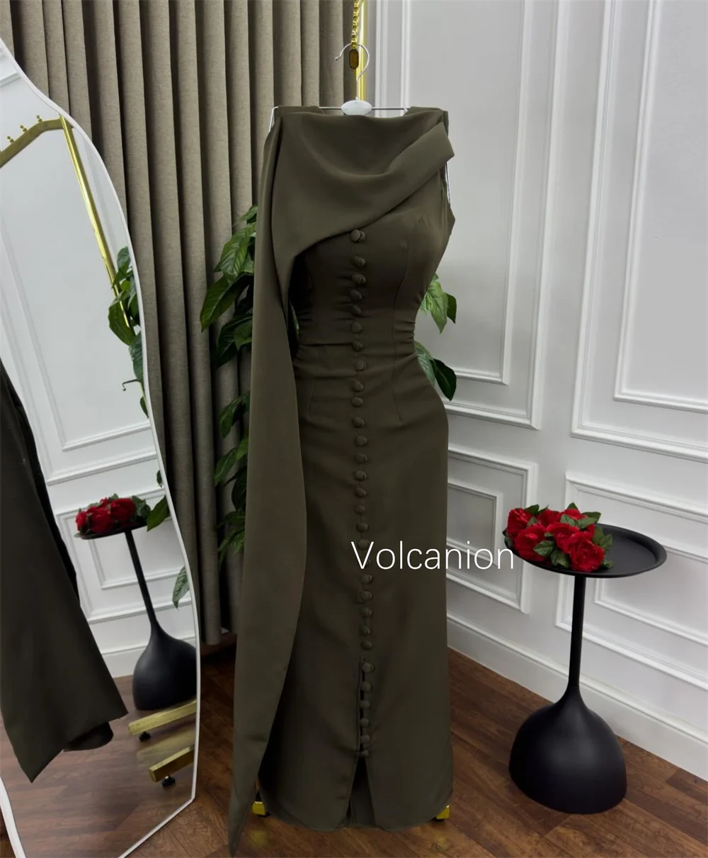 Customized Jersey Button High Collar Sheath Midi Dresses Bespoke Occasion Homecoming Classic Simple Sizes Available