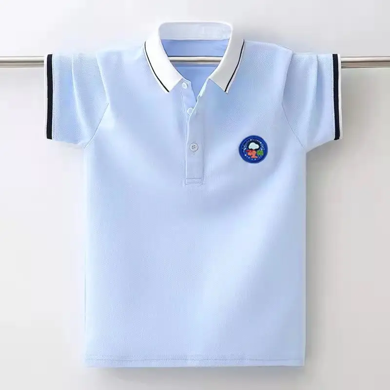 Boys' Polo Shirt 2026 Summer New Release Casual Short Sleeve T Shirt for Kids Trendy Collared Design with Breathable Cotton​