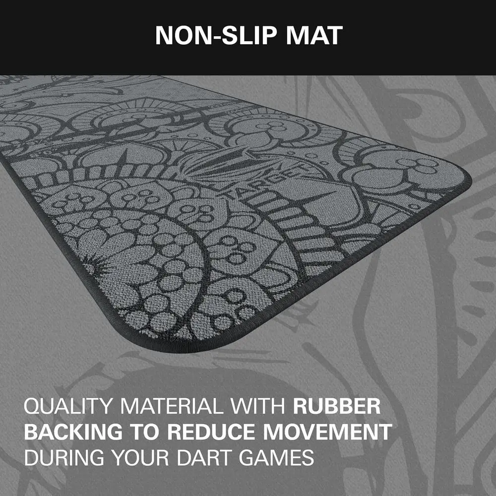 Champion's Choice Dart Mat - Soft & Steel Tip Lines | Anti-Slip Floor Protection | Dartboard Accessories