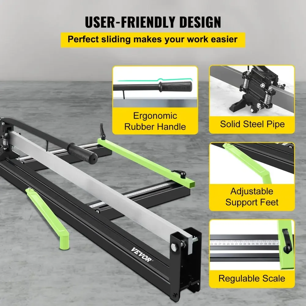 Przecinarka do płytek VEVOR 31-calowa ręczna przecinarka do płytek, narzędzia do cięcia płytek z precyzyjnym pozycjonowaniem laserowym,