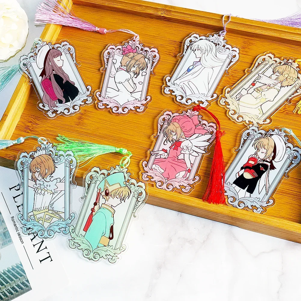 Pink Cute Cardcaptor Sakura Tassel Graphic Acrylic Bookmark Creative Room Party Decoration Pendant Card Collection Gift