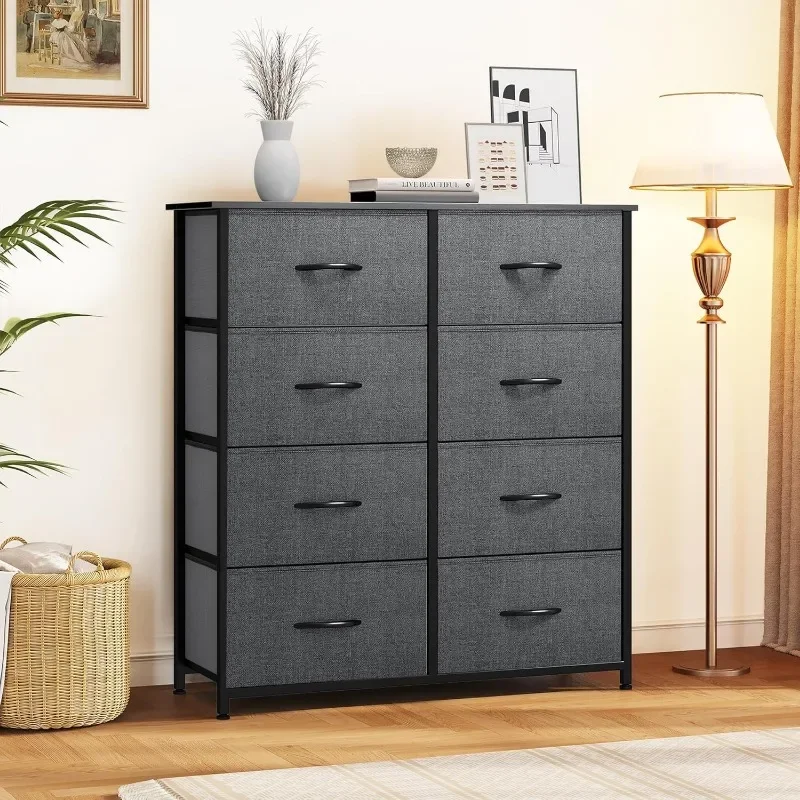 Dresser for Bedroom, Fabric Dresser with 8 Drawers, High Dresser, Wardrobe Drawer