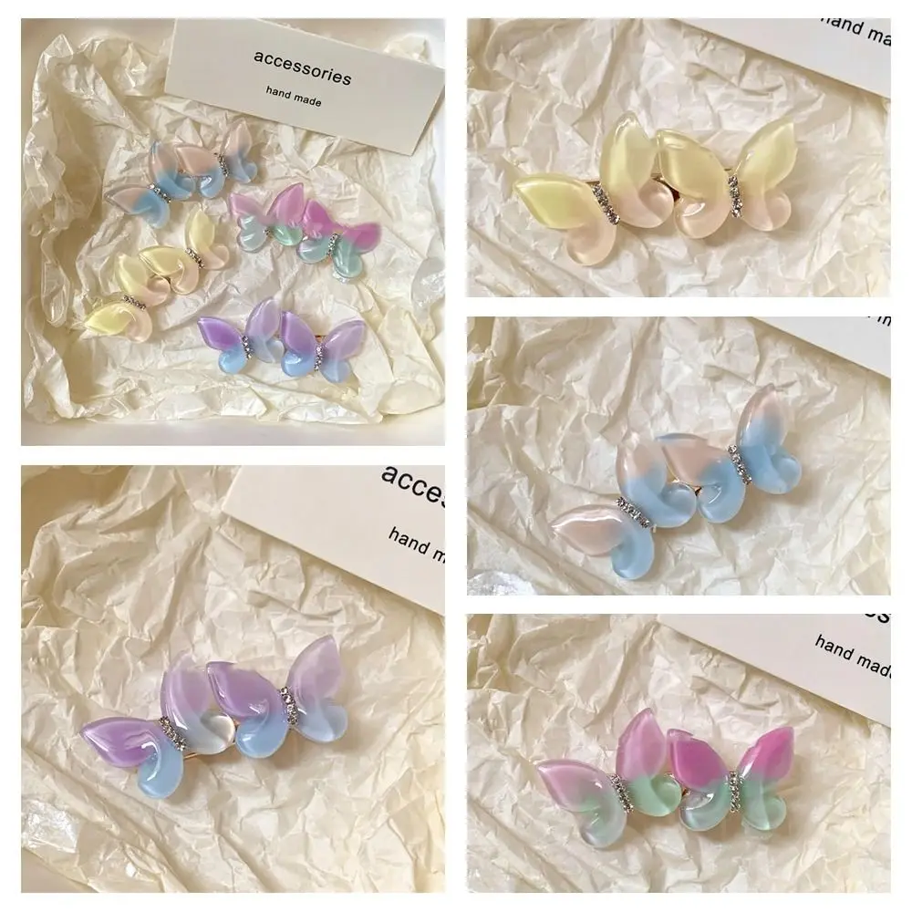 

Korean Style Gradient Butterfly Hairpin Side Clip Colorful Sweet Duckbill Clip Headwear Hair Accessories Lovely Barrettes Daily