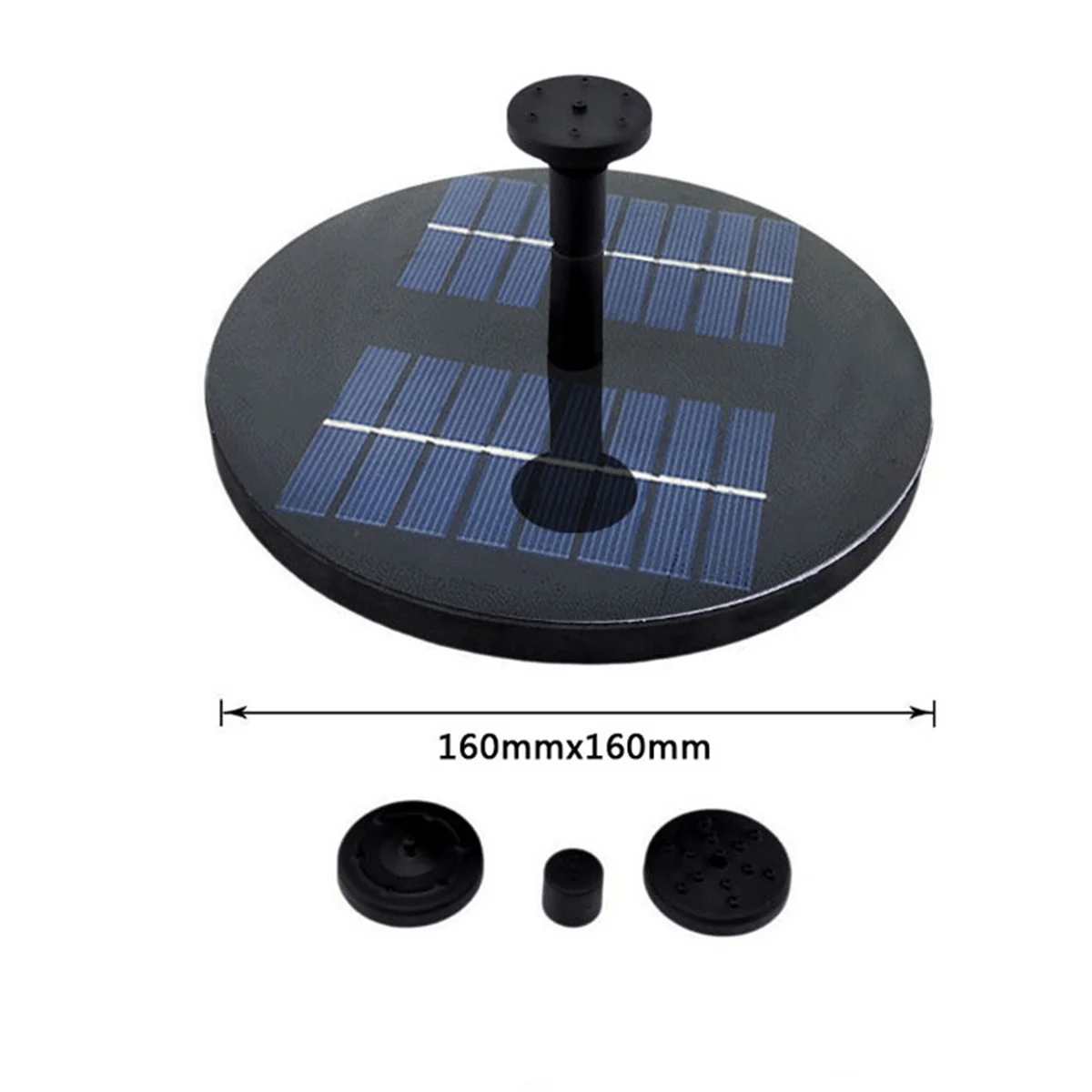 

Solar Fountain Pump 1.6W Solar Powered Pond Pump Outdoor Submersible Water Fountain Kit For Garden Bird Bath Fish Tank 200L/H
