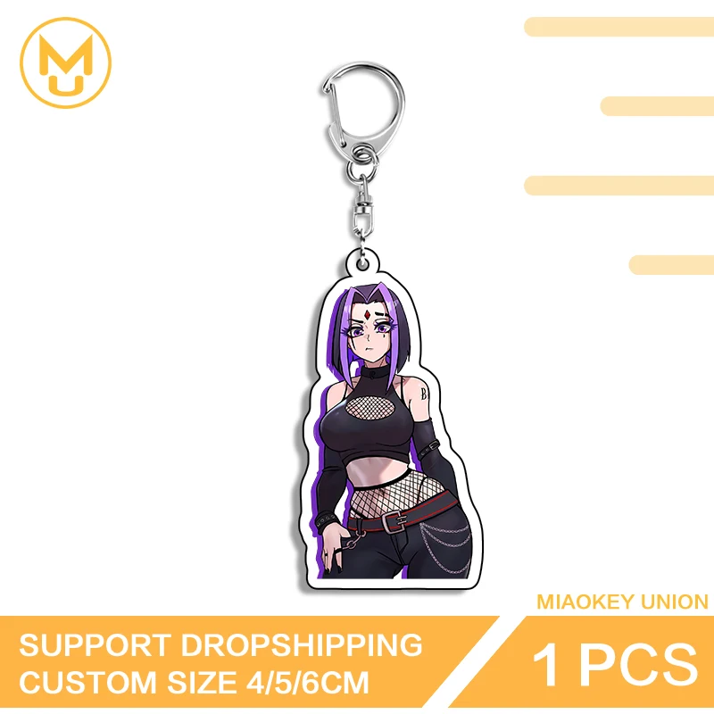 Goth Girl Key Chain Chic Y2K Hot Selling Handbags Wallets Props Cool Backpack DIY Decoration Transparent Acrylic Standee