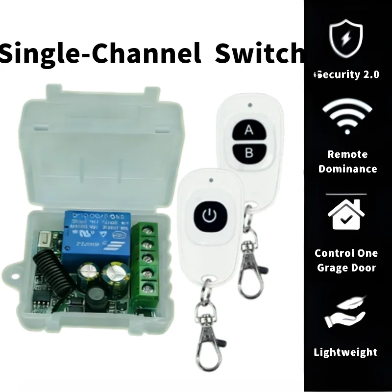 

DC 12V 24V 433MHz RF 1-Channel Wireless Relay Receiver Garage Door Transmitter Remote Control Switch