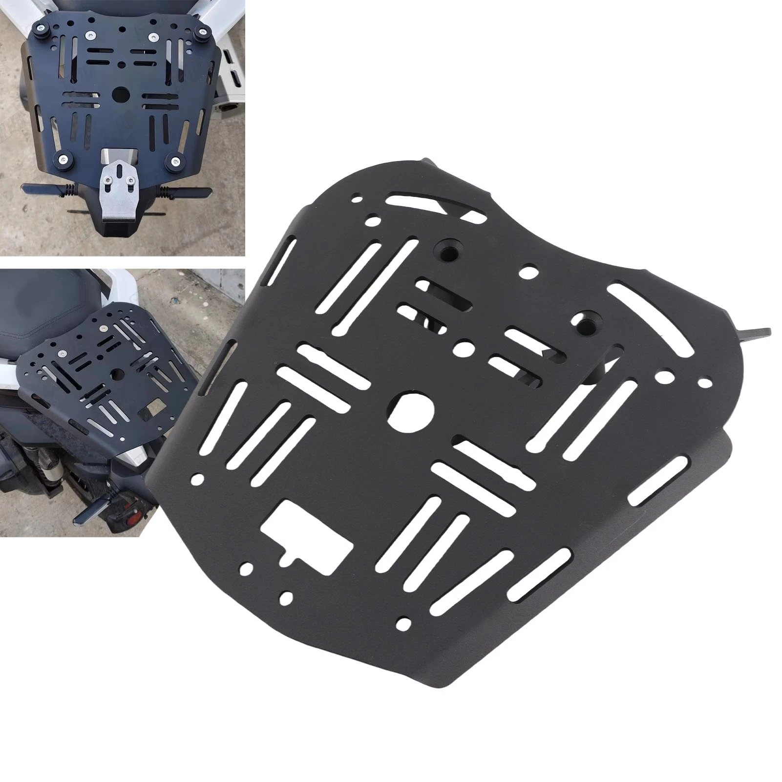 New Tail Box Bottom Base Plate Carbon Steel Removable Rear Luggage Rack Top Case Mounting Plate Replacement for ZONTES 368G 501G
