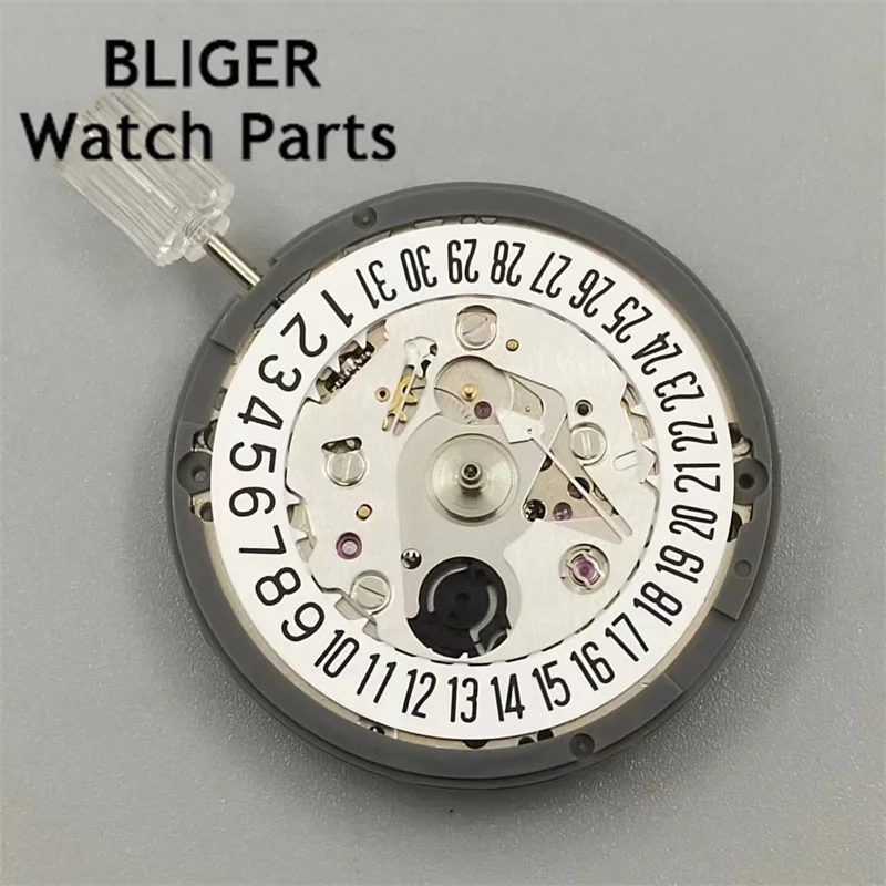 Genuine NH35 Automatic Mechanical Movement High Accuracy 24 Jewels Mod Watch Replacement NH35A Date at 6:00