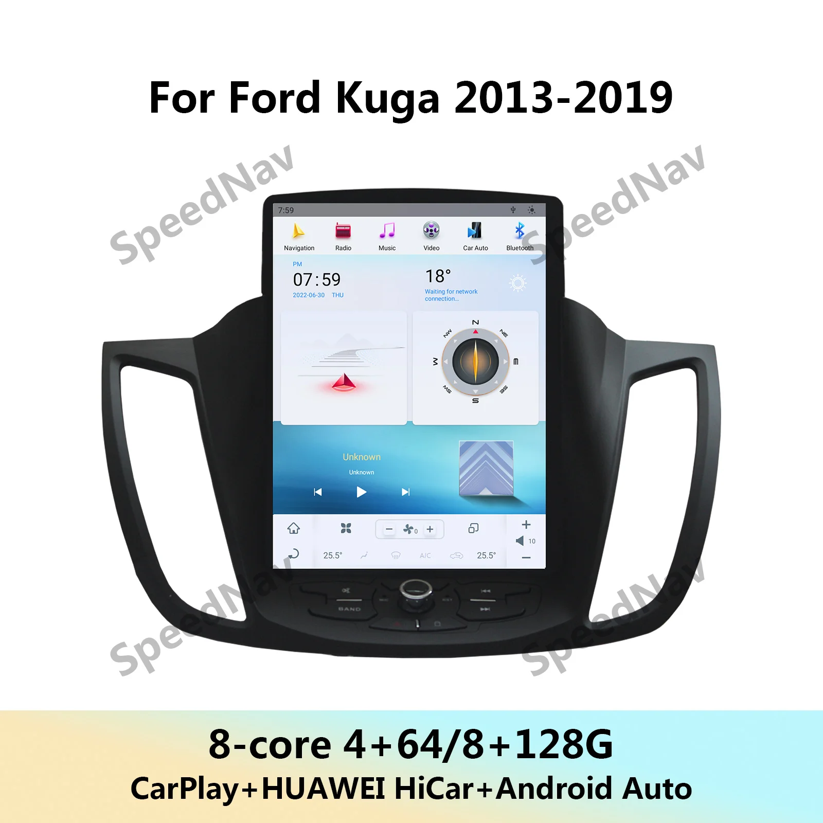 

Автомобильный мультимедийный плеер для Ford Kuga 2013-2019 Android Carplay Radio Bluetooth 1Din, авторадио, аудиоэкран, головное устройство