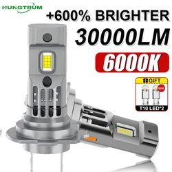 2Pcs 300W Turbo H7 LED CANBUS Light Mini Head Lamp 1:1 Size Wireless H7 Car LED Headlight Bulbs Error Free with Fan 6000K White
