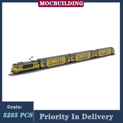 MOC City Double Decker Train Model Building Block Assembly Transport Vehicle Locomotive Collection Series Toy Gifts