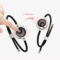 Totwoo long distance touch Bracelets for Couples Long Distance light up&Vibrate Moutain&Sea Love Bracelets Smart Jewelry sets