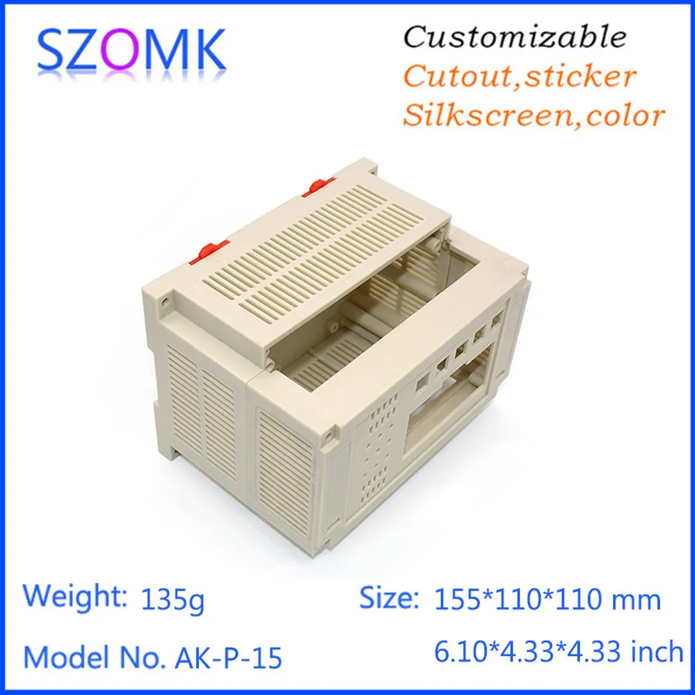 1Piece155*110*110mm diy electronic shell case abs control enclosure plastic housing project enclosure din rail box