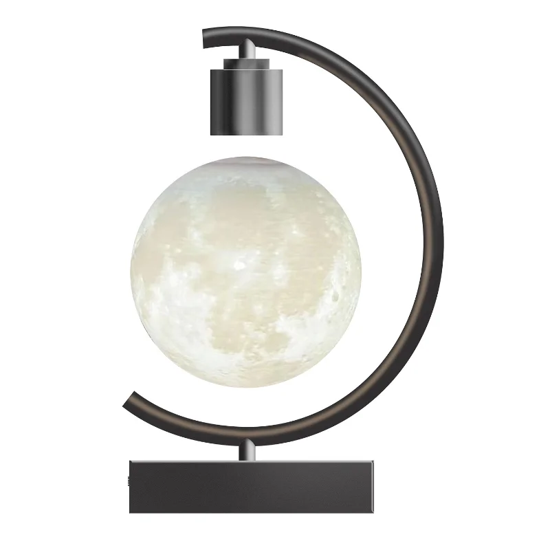 Floating moon lamp 3D printing integrated, seamless creative magnetic levitation moon table lamp