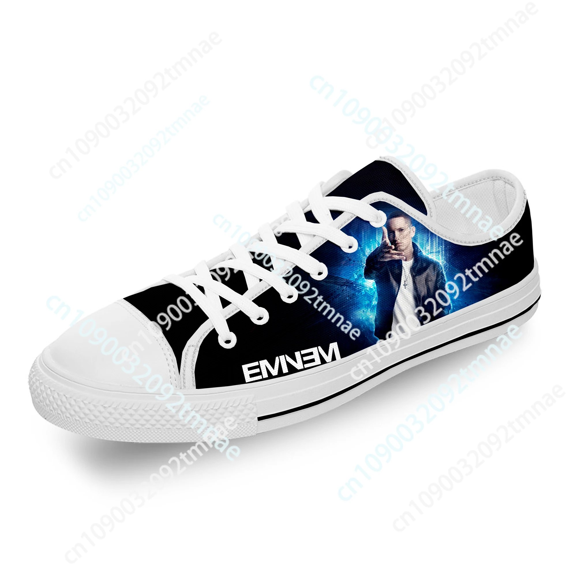 Eminem Hip Hop Rapper Rap Singer White Cloth Fashion 3D Print Low Top Custom Shoes Men Women Lightweight Breathable Sneakers