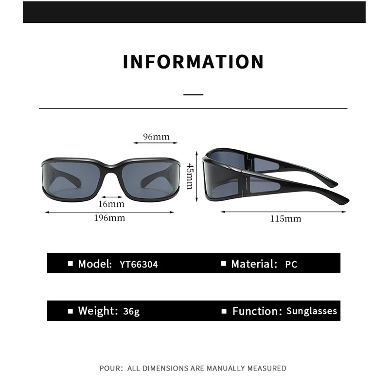 Y2k نظارات شمسية خارجية رياضية بإطار ضيق لركوب الدراجات نظارات شمسية عصرية مقاومة للرياح 66304 #6