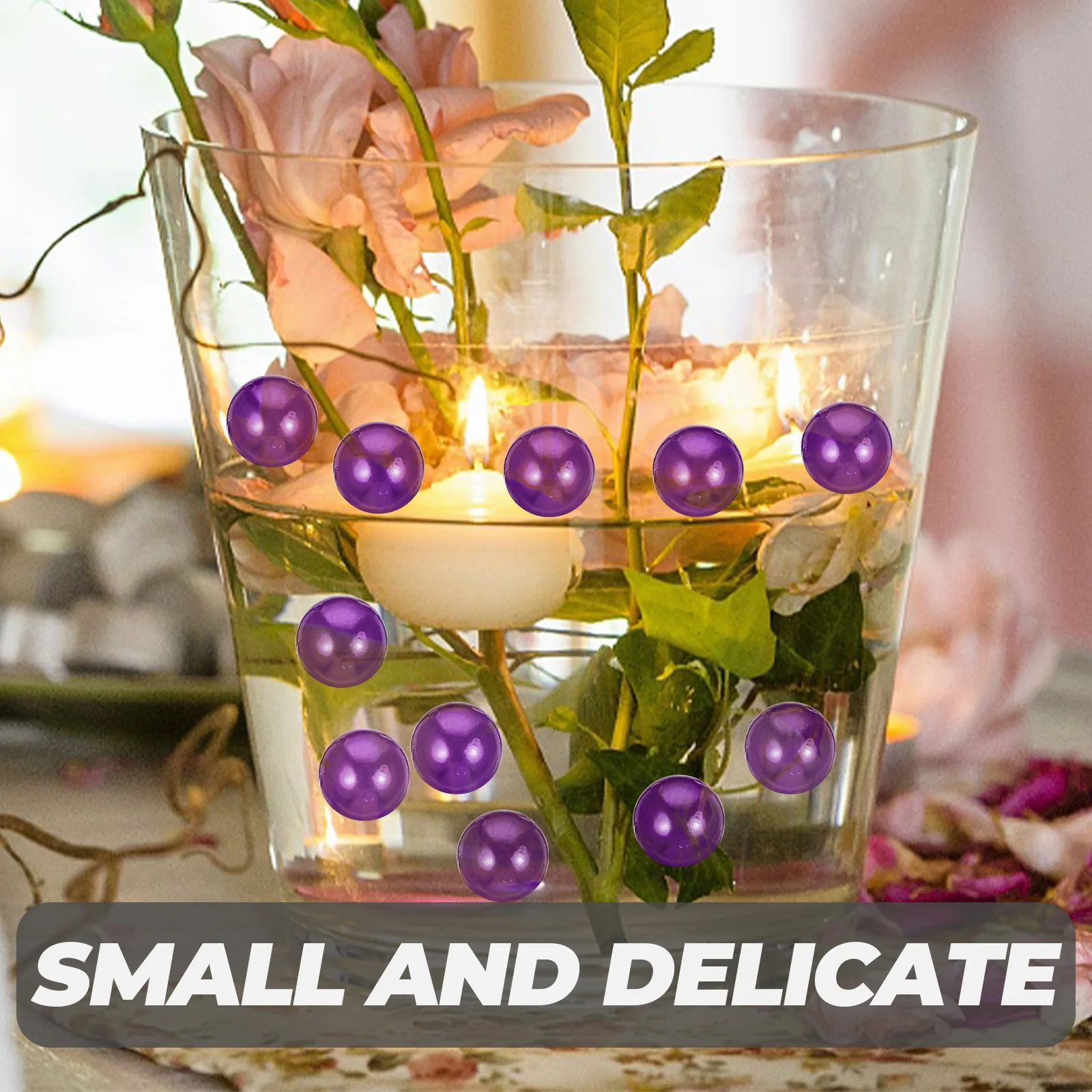 

100Pcs Artificial Pearl Vase Filler No Hole Round Beads for Flower Bottle Decorative Filler DIY Craft Cup Base Decoration