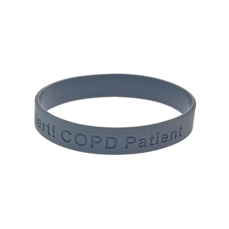 1 PC Alert COPD Patienten-Silikonarmband, Sportarmband, medizinisches Gummiarmband – Detail 4