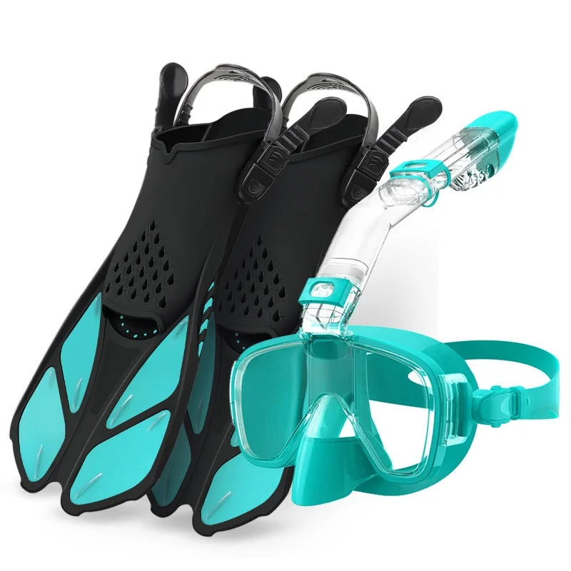 

Snorkel Mask Mask Anti-Fog Anti-Leak with Camera Snorkeling 2pcs Set Silicone Fins Diving Mask Sports Adjustable Design