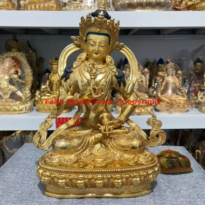 Buddhist Supplies large gilding Tibet scriptures Vajrasattva Vajra Buddha statue subdue demon monsters protection temple worship