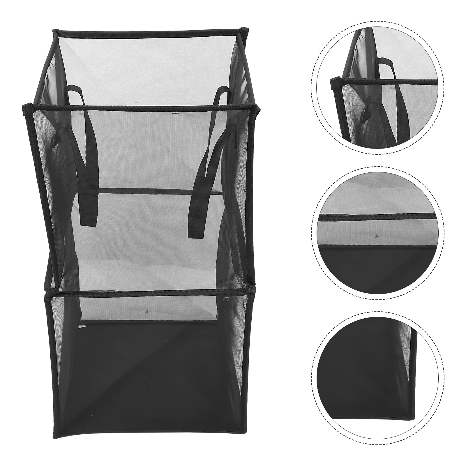 

Foldable Laundry Hamper Mesh Large Capacity Storage Basket For Clothes Bedroom Bathroom Pp Polyester Hamper With Handles