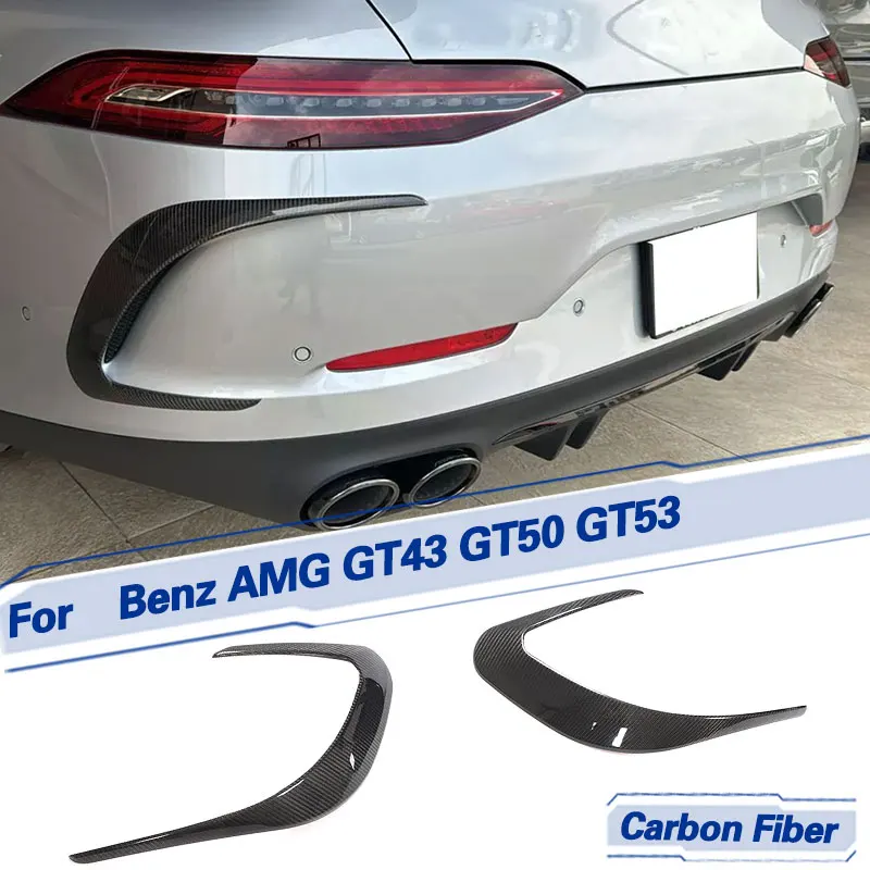 المصد الخلفي للسيارة تنفيس الهواء يغطي الزخارف ألياف الكربون لمرسيدس بنز AMG GT43 GT50 GT53 سيدان 4-Door 2019 2020 زعانف Canards الخلفية #1