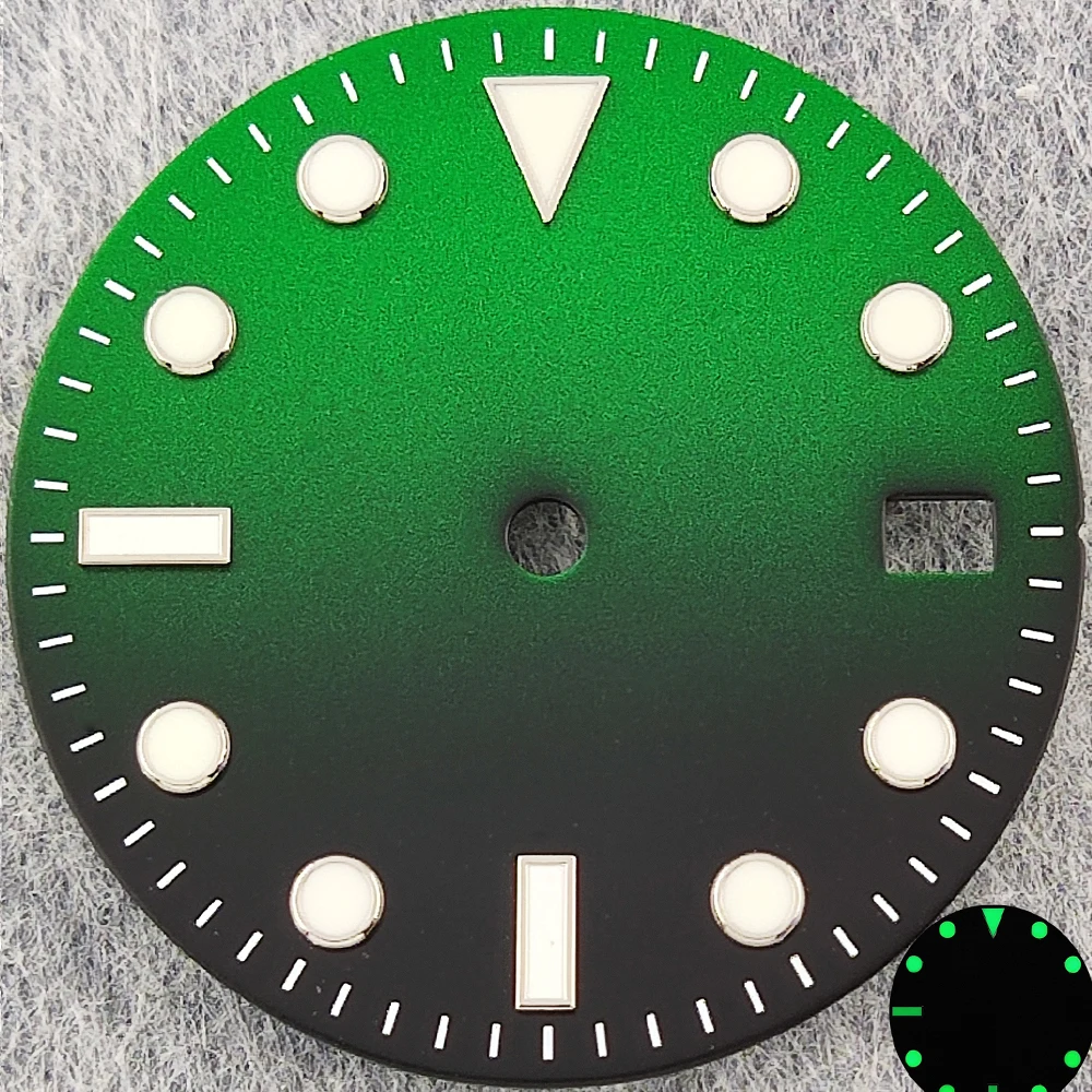 29mm NH35 dial gradient color watch dial with luminous application for NH35 movement accessories 3/3.8 position crown