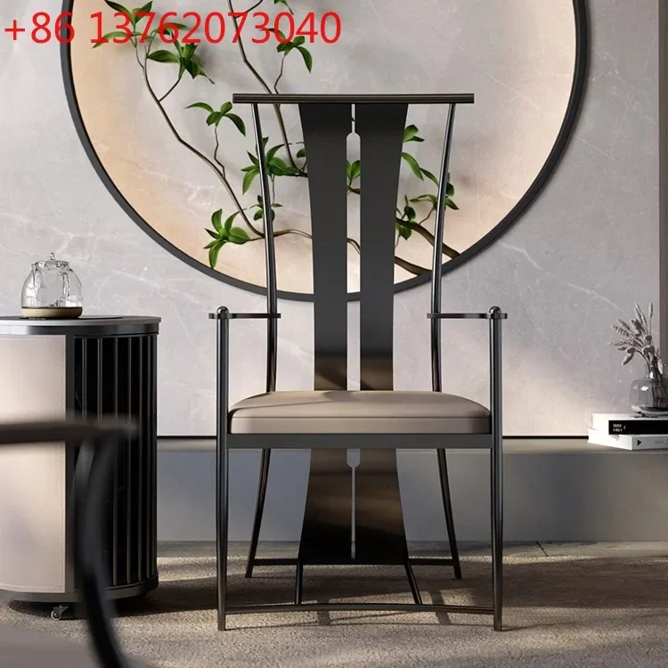 Designer tea table official hat chair combination modern armchair armchair stainless steel guest chair