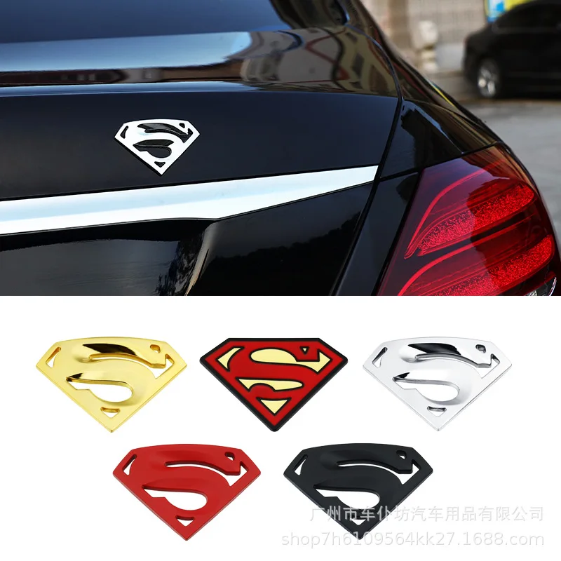 Superman Metal Car Sticker 3D Fuel Tank Cap Side Label Tail Label Unique Decoration Modification Badge For Vehicle Customization