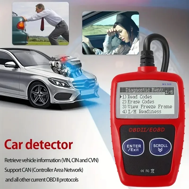 Herramienta de diagnóstico de automóvil OBD2 mejorada: lectura avanzada de fallos, transmisión de datos y detección de voltaje de batería (escáner OBDII)