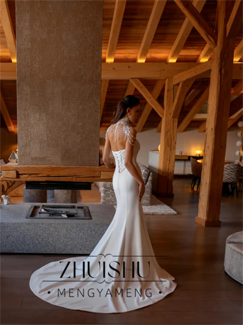 ZHUISHU Modern Beading Sweetheart Mermaid Wedding Dress Women 2026 Sleeveless Appliqued Bridal Gown Robe Mariée Civil Customized