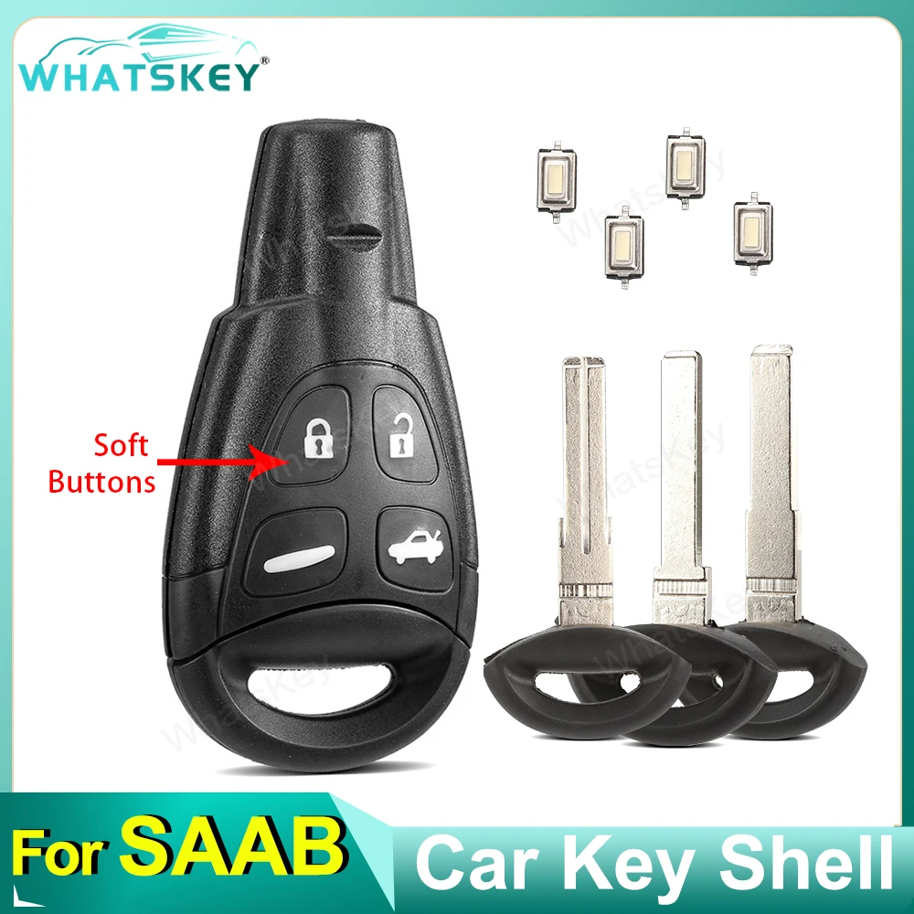 

WhatsKey 4, мягкие кнопки, удаленный автомобильный ключ, корпус для SAAB 93 95 9-3 9-5 WF, сменный ключ, чехол без ключа, чехол с необрезанным пустым лезвием